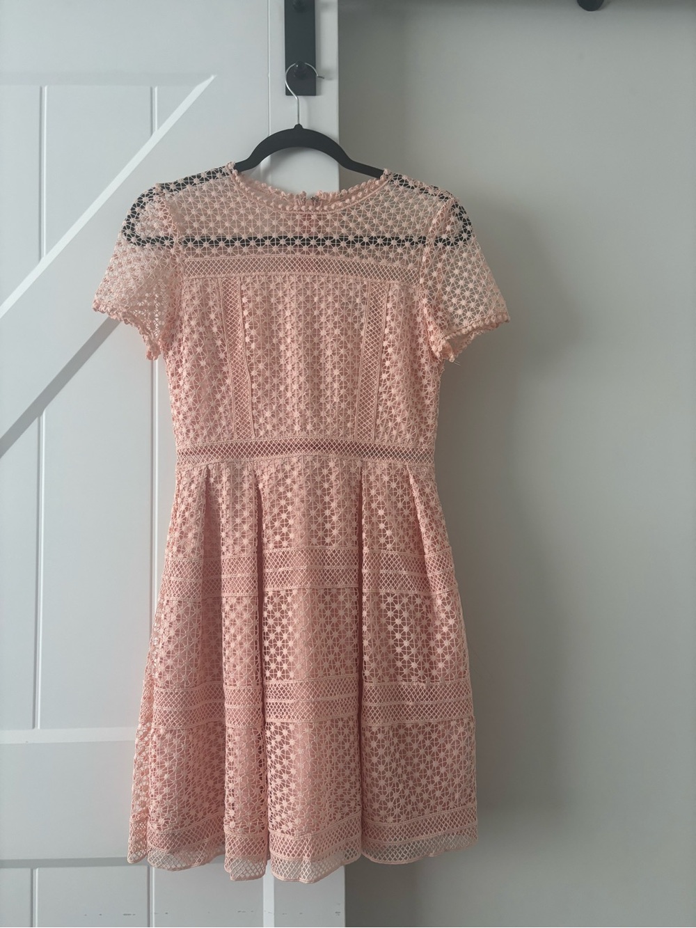 Aqua Blush Pink Lace Mini Dress